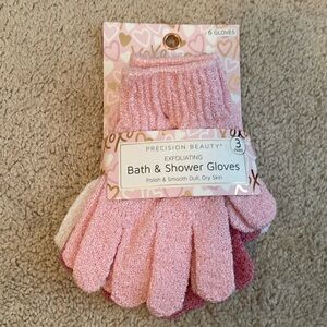 Precision Beauty Set of 3 Exfoliating Bath &‎ Shower Gloves NEW